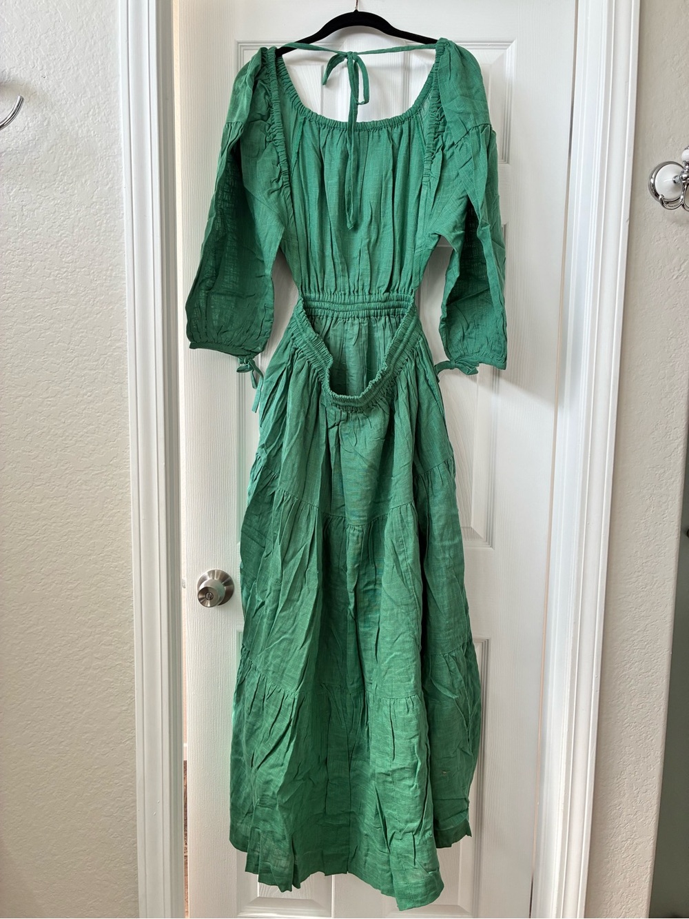 Free People Green Tiered Backless Maxi Dress - Picture 5 of 8